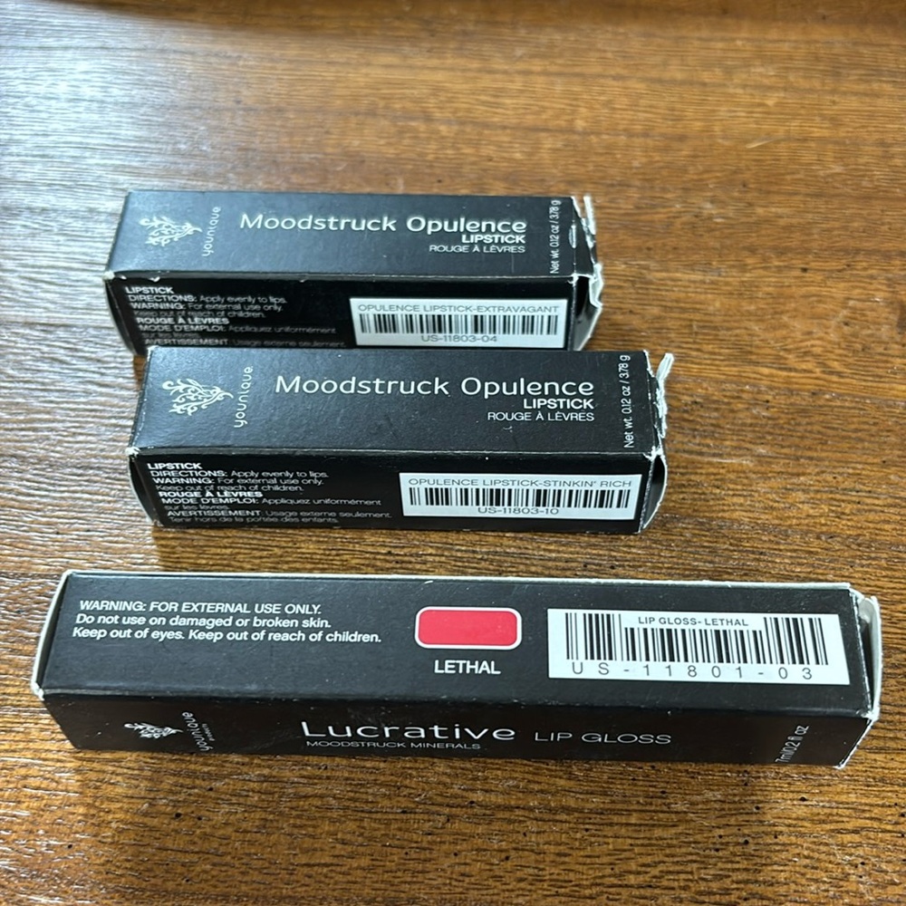 Brand new Younique 2 lipsticks 1 lip gloss